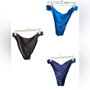 New CUPSHE and Hollister Swim Blue and Black Bikini Bottoms